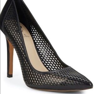 Vince Camuto Caila Lasercut Black Pumps. 8.5M